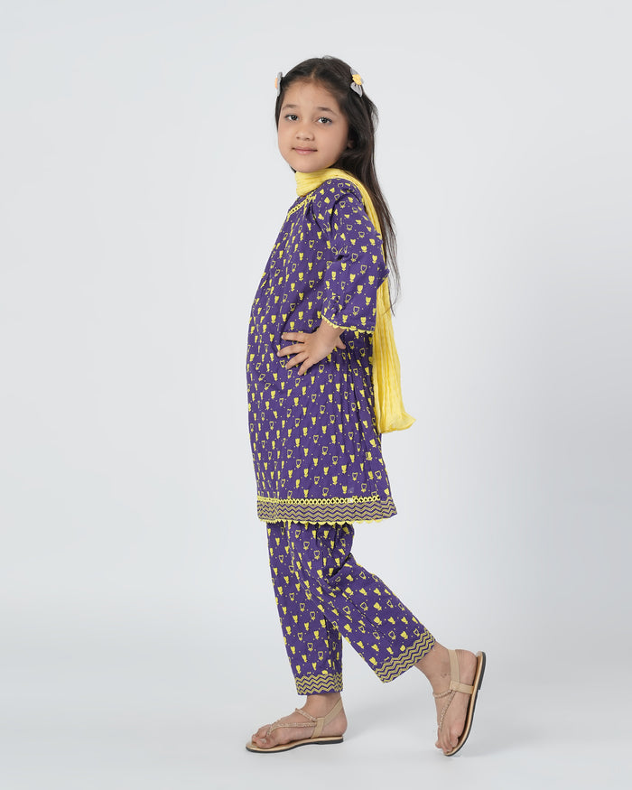 Girls Printed 3 Pc