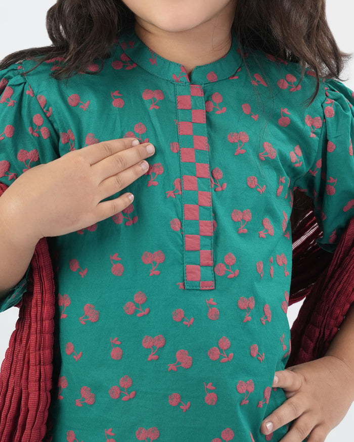 Girls Printed 3 Pc