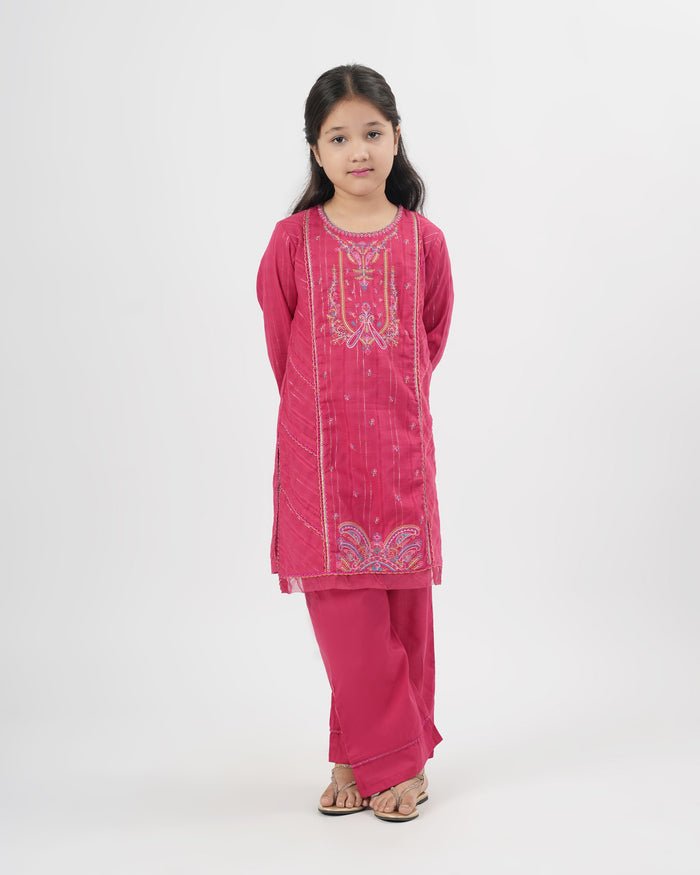 Girls Signature Embroidered 2 Pc