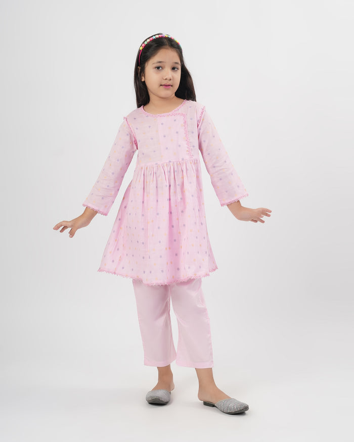 Girls Signature Embroidered Dyed 2 Pc