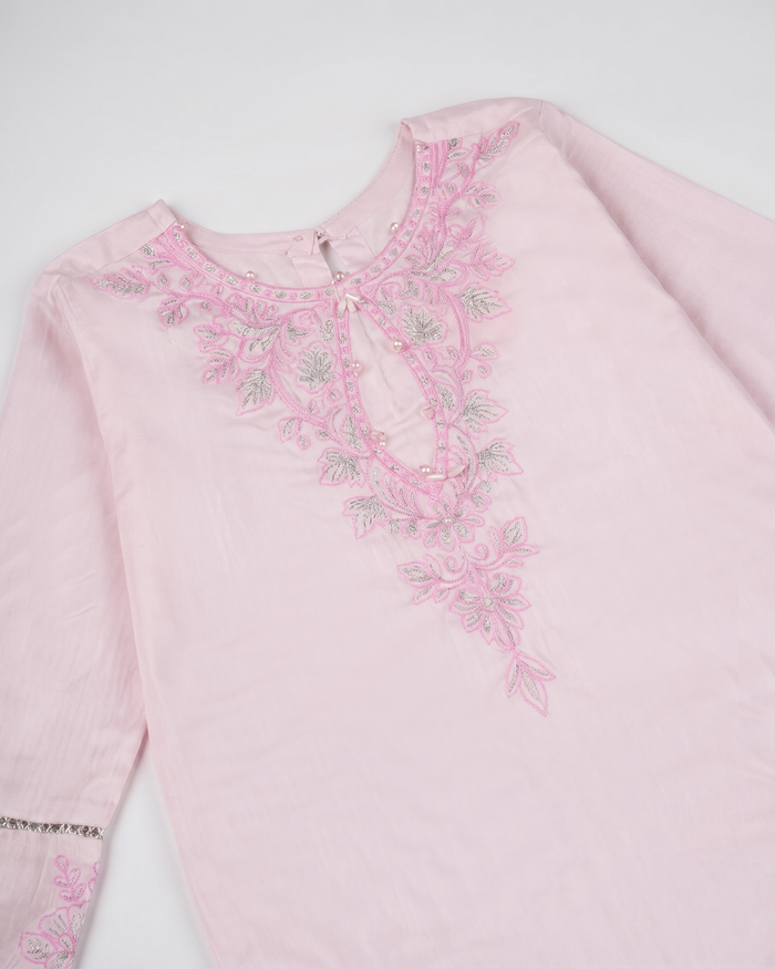 Girls Signature Embroidered Dyed 2 Pc