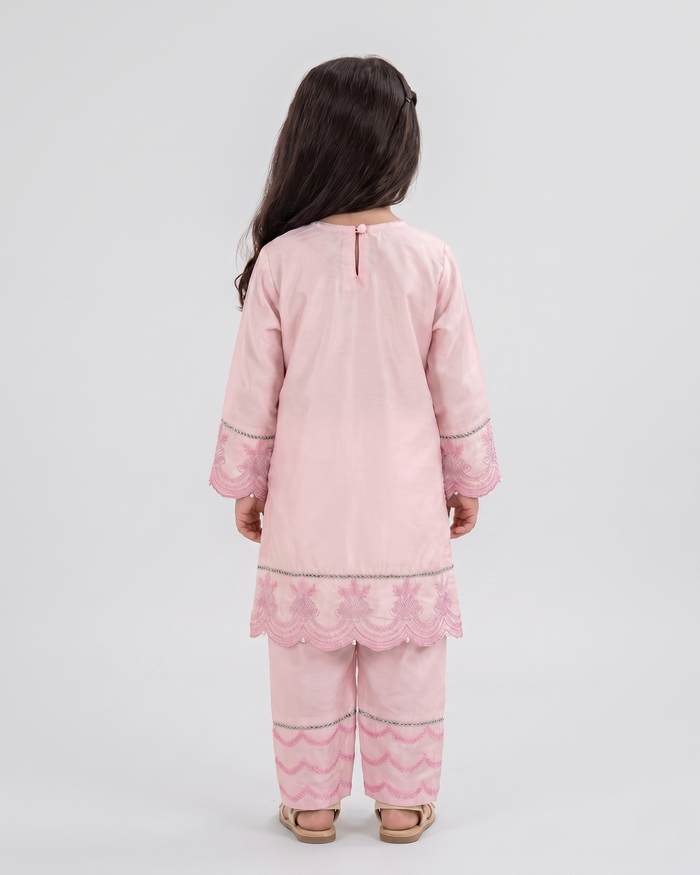 Girls Signature Embroidered Dyed 2 Pc