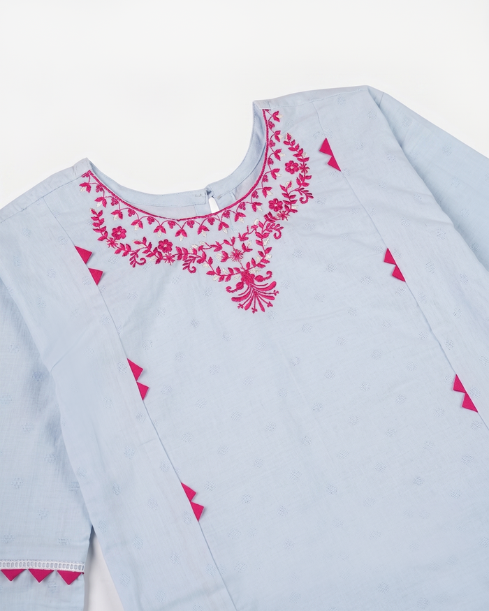 Girls Signature Embroidered Dyed 2 Pc