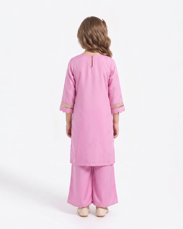 Girls Signature Embroidered Dyed 2 Pc