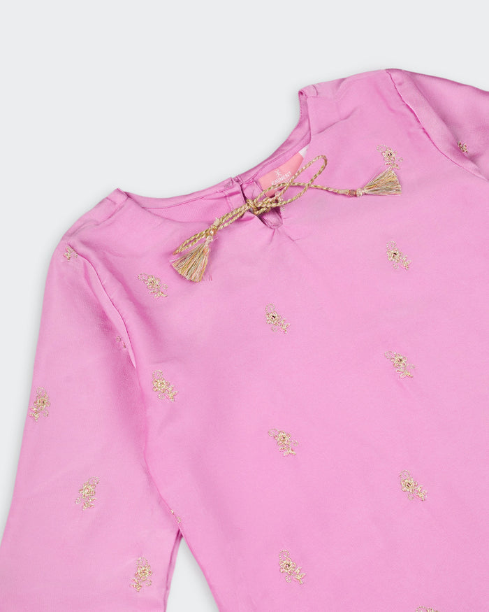 Girls Signature Embroidered Dyed 2 Pc