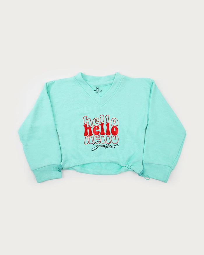 Eminent Girls Full Sleeves Sweat Shirt - Sea Green, Girls Hoodies & Sweat Shirts, Eminent, Chase Value