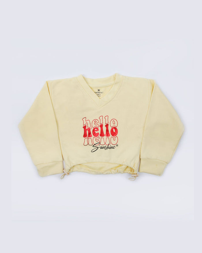 Eminent Girls Full Sleeves Sweat Shirt - Lemon, Girls Hoodies & Sweat Shirts, Eminent, Chase Value
