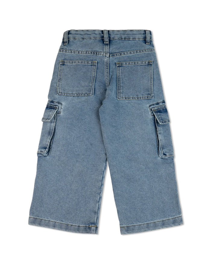 Girls Wide Leg Denim Pants