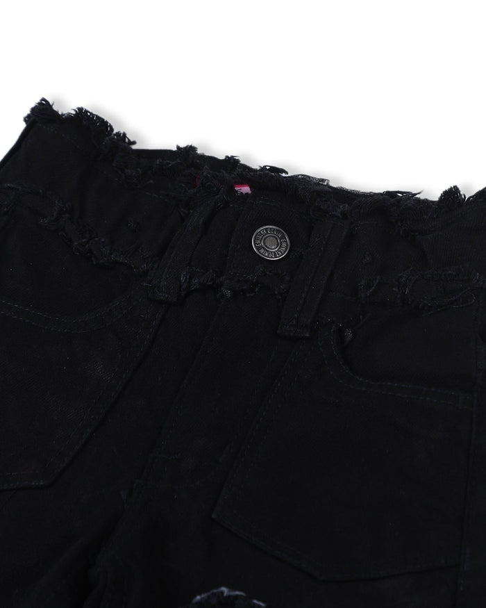 Eminent Girls Wider Leg Denim Capri - Black, Girls Pants & Capri, Eminent, Chase Value