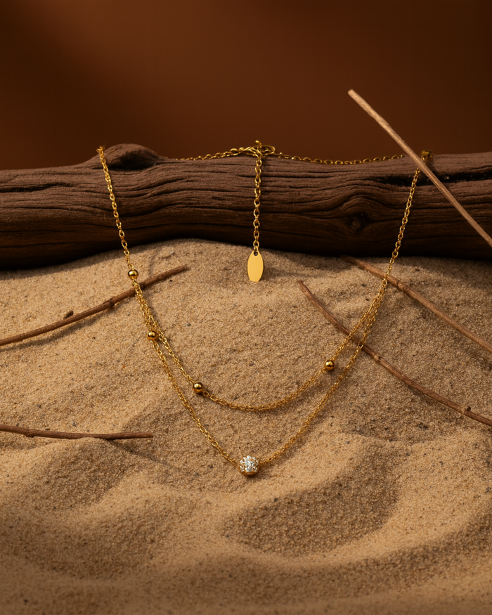 Glint Layered Necklace - Pabeena