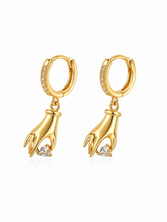 Grace Keeper Huggie Hoop Earrings – view 3 – Pabeena