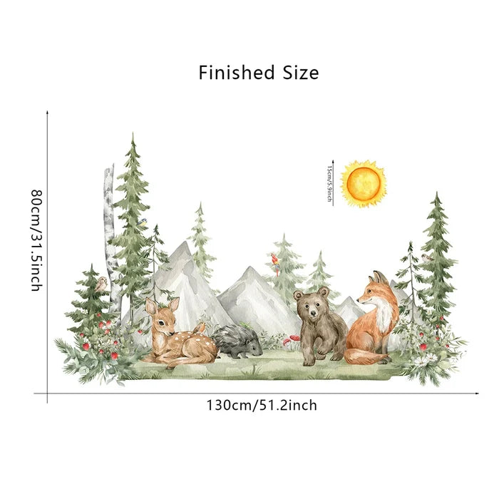 Hand-Painted Woodland Forest Wall Stickers