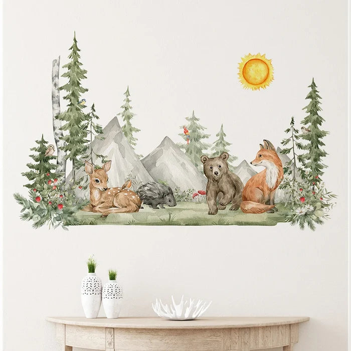 Hand-Painted Woodland Forest Wall Stickers