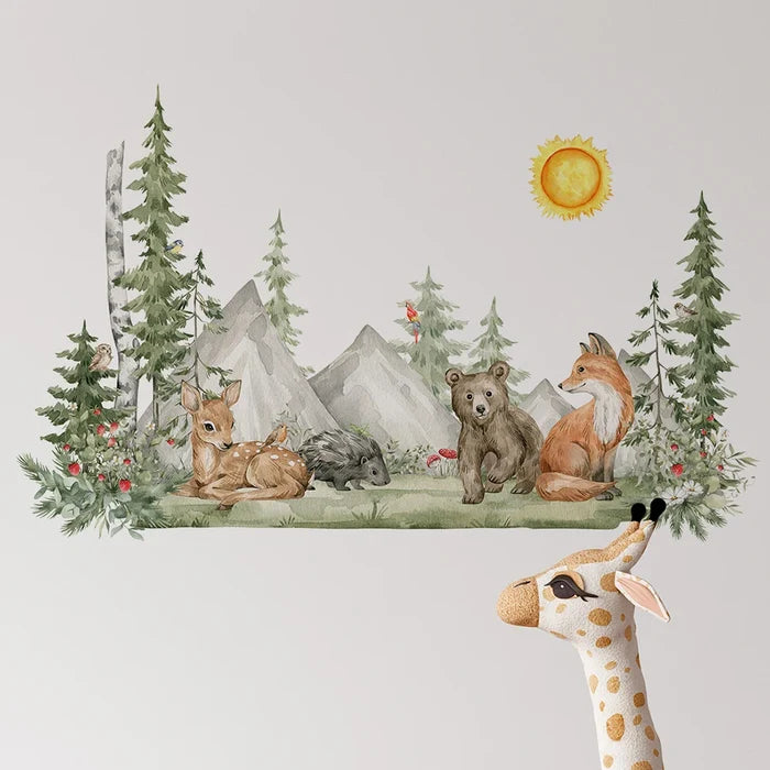 Hand-Painted Woodland Forest Wall Stickers