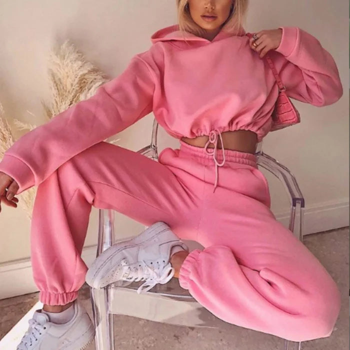 Hooded Pullover Tracksuit Set