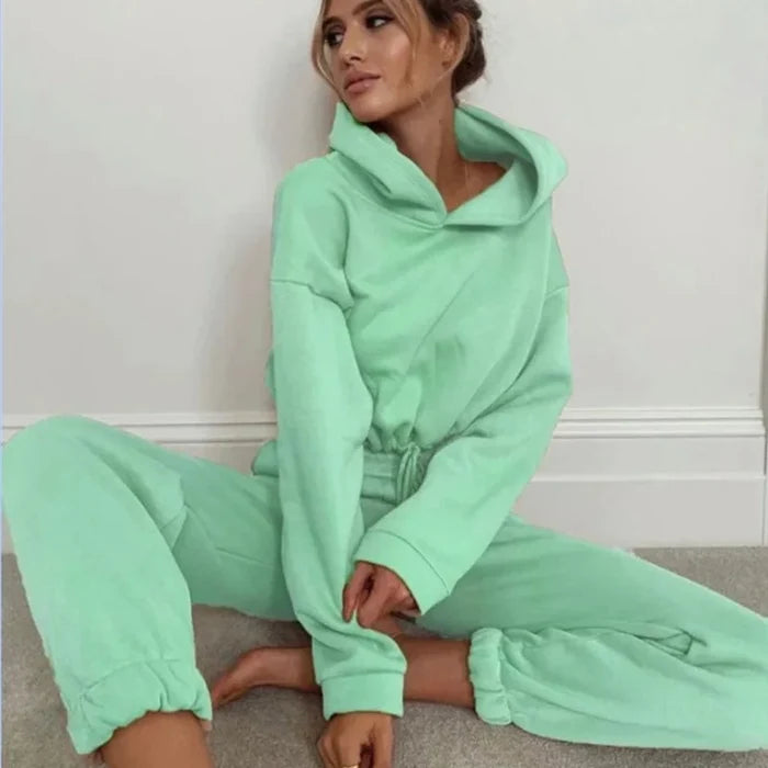 Hooded Pullover Tracksuit Set
