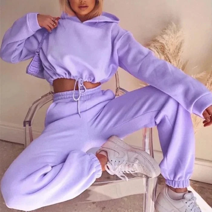 Hooded Pullover Tracksuit Set