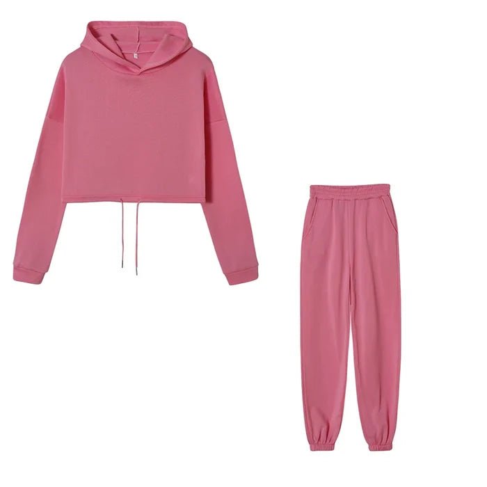 Hooded Pullover Tracksuit Set