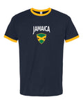 Jamaica Arched Crest Soccer Ringer Tee — NYC Factory