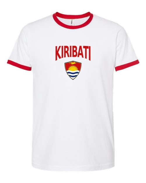 Kiribati Arched Crest Soccer Ringer Tee — NYC Factory