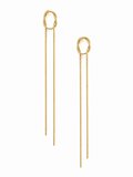 Knotelle Long Drop Earrings – Gold Plated Chain Drop Earrings – Pabeena