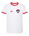 Laos Soccer Ringer Tee — Retro National Crest | NYC Factory
