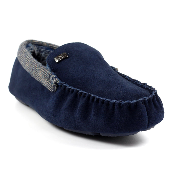 Lazy Dogz Mens Worley Navy Slipper