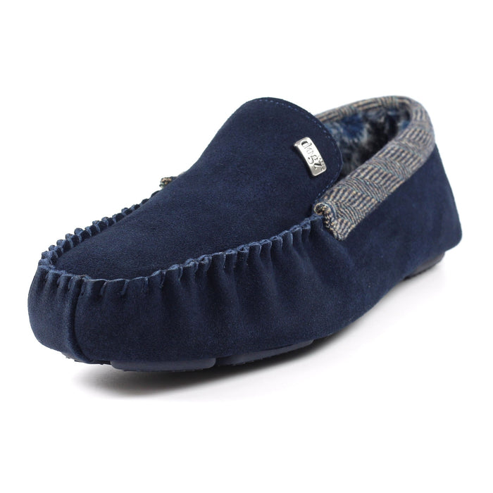 Lazy Dogz Mens Worley Navy Slipper