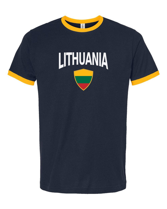 Lithuania Arched Crest Soccer Ringer Tee — NYC Factory