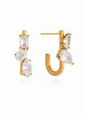 Lumière Asymmetrical Hoop Earrings – Gold Plated Hoops for Women – Pabeena