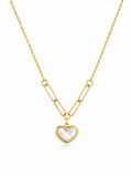 Lumière Pearl Heart Necklace – Gold Plated Pearl Pendant Necklace – Pabeena