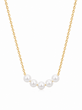 Luna Pearl Drop Necklace – Five Pearl Gold Plated Necklace for Women – Pabeena