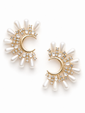 Lunara Pearl Crescent Studs – C-Shape Pearl Stud Earrings for Women – Pabeena
