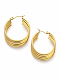 Lustre Layer Hoop Earrings – Gold Plated Layered Hoops for Women – Pabeena