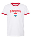 Luxembourg Arched Crest Soccer Ringer Tee — NYC Factory