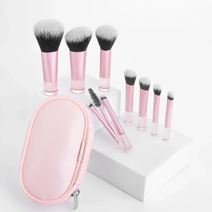 Makeup Brush Sets, 10pcs Plastic mini with bag