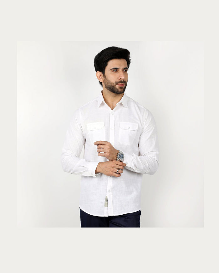 Eminent Men's Casual Check Shirt - White, Men's Shirts, Eminent, Chase Value