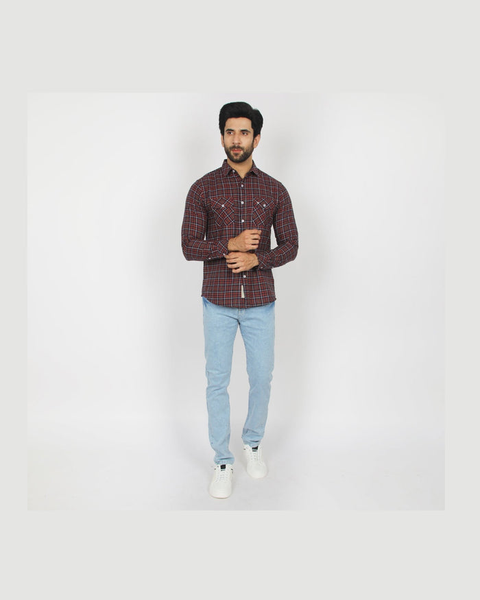Eminent Men's Casual Check Shirt - Maroon, Men's Shirts, Eminent, Chase Value