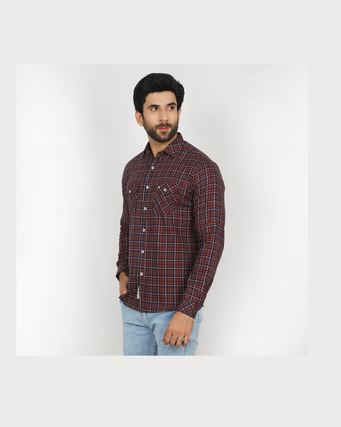 Eminent Men's Casual Check Shirt - Maroon, Men's Shirts, Eminent, Chase Value