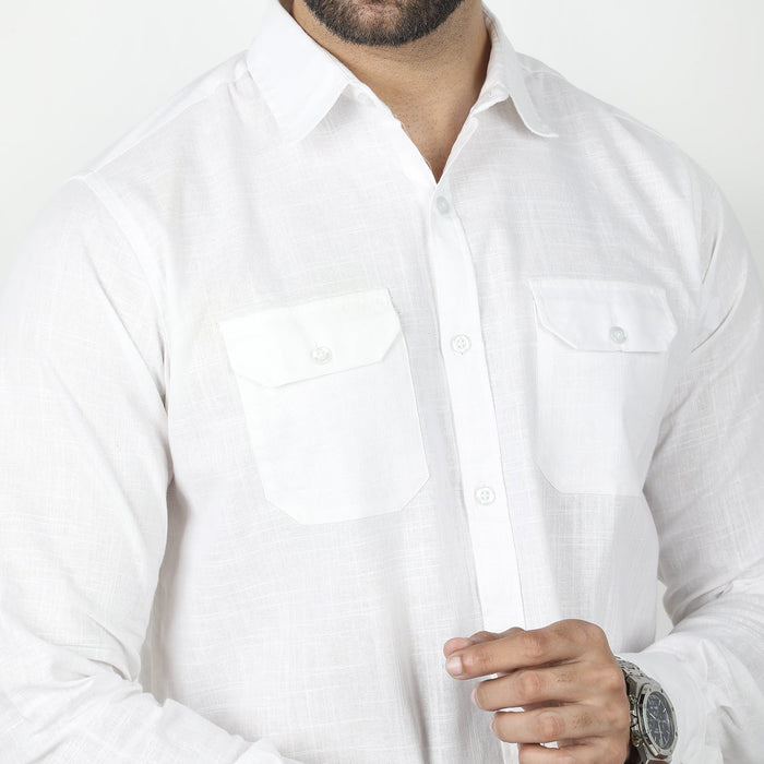 Eminent Men's Casual Check Shirt - White, Men's Shirts, Eminent, Chase Value
