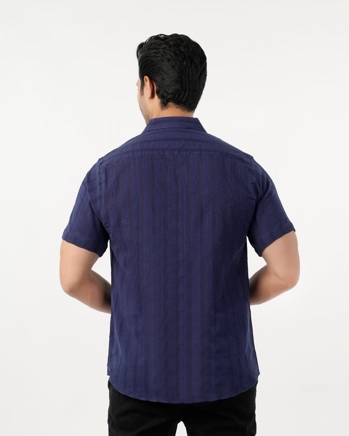 Men's Casual Half Sleeves Strip Shirt