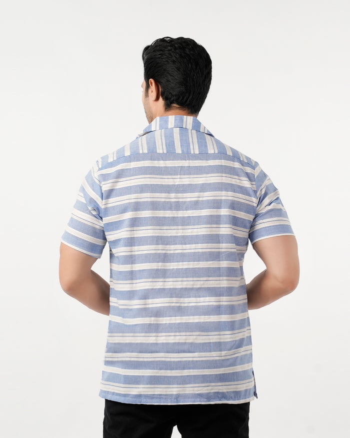 Men's Casual Half Sleeves Strip Shirt