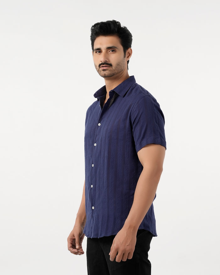 Men's Casual Half Sleeves Strip Shirt