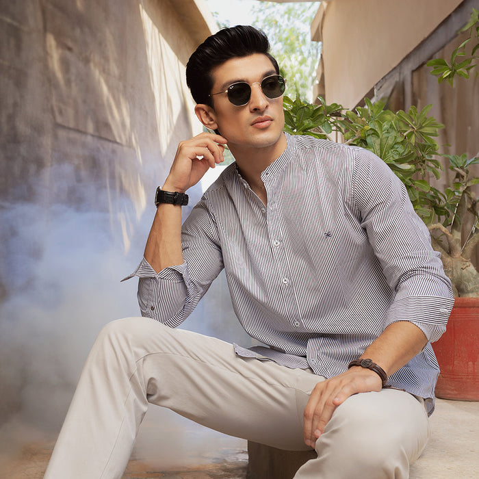 Eminent Men's Casual Stripe Shirt - Mid Blue, Men's Shirts, Eminent, Chase Value