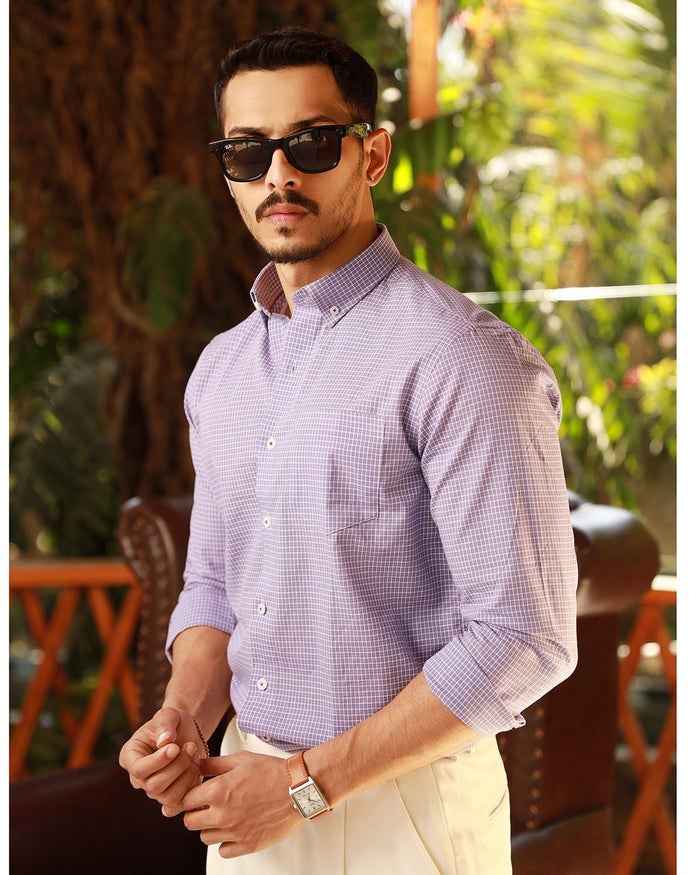 Eminent Men's Saturday Check Shirt - Light Purple, Men's Shirts, Eminent, Chase Value