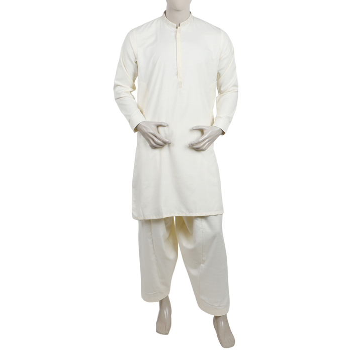 Eminent Men's Embroidered Kurta Shalwar Suit - Cream, Men's Shalwar Kameez, Eminent, Chase Value