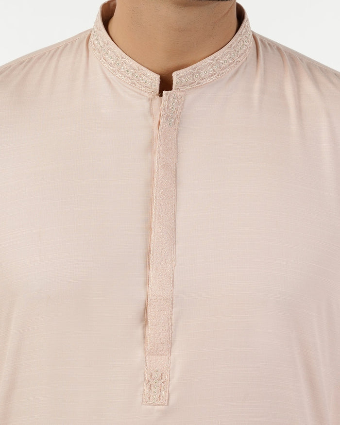 Eminent Men's Embroidered Kurta Shalwar Suit - Peach, Men's Shalwar Kameez, Eminent, Chase Value