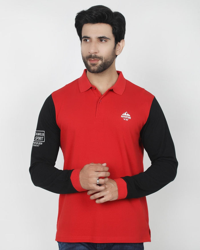 Eminent Men's Full Sleeves Polo T-Shirt - Maroon, Men's T-Shirts & Polos, Eminent, Chase Value