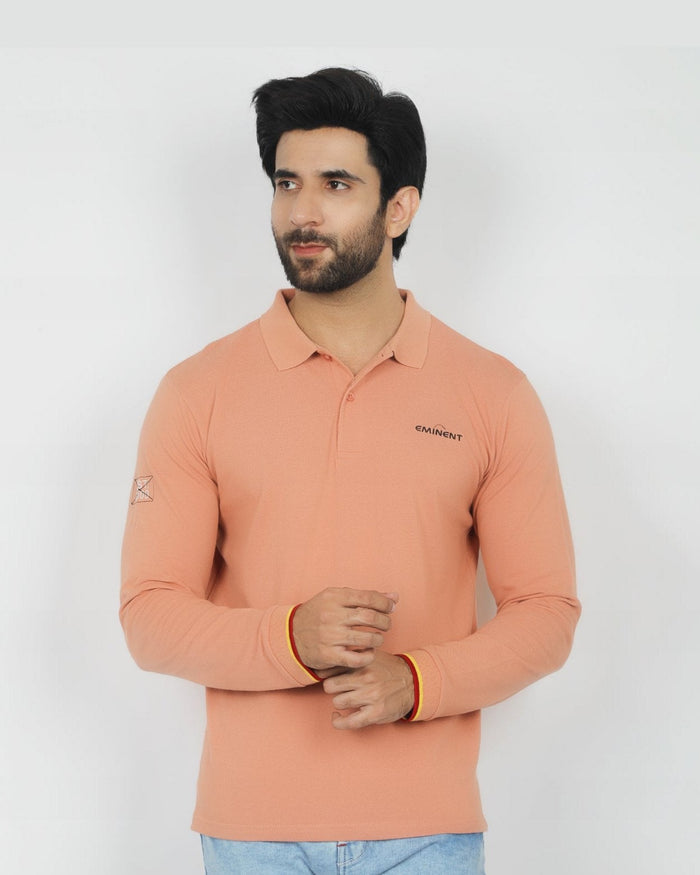 Eminent Men's Full Sleeves Polo T-Shirt - Clay, Men's T-Shirts & Polos, Eminent, Chase Value