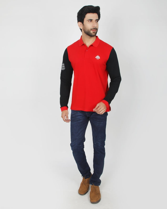 Eminent Men's Full Sleeves Polo T-Shirt - Maroon, Men's T-Shirts & Polos, Eminent, Chase Value